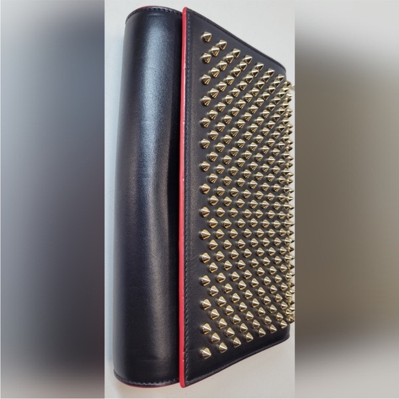 Christian Louboutin Tri Black & Leopard & Gold Studded Clutch / Shoulder Bag - Picture 10 of 12